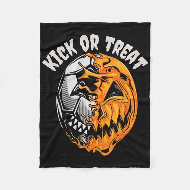 Manta Polar Esqueleto de fútbol de Halloween (Anverso)
