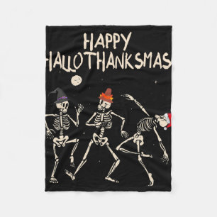 Manta Polar Esqueleto de Hallothanksmas Navidad Halloween Grac