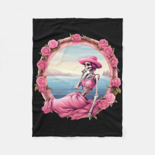 Manta Polar Esqueleto De Halloween En Octubre Usamos Rosa Con