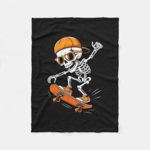 Manta Polar Esqueleto de Halloween monopatín divertido skatebo