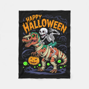 Manta Polar Esqueleto de Halloween montando T Rex Dinosaurio M