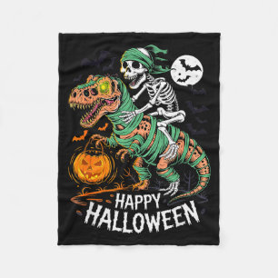 Manta Polar Esqueleto de Halloween montando T Rex Dinosaurio M