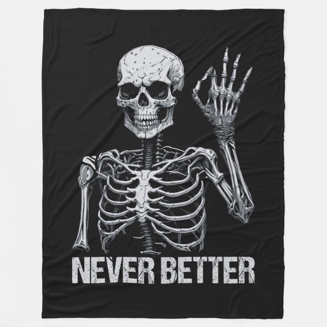 Manta Polar Esqueleto de Halloween - Nunca mejor (Anverso)