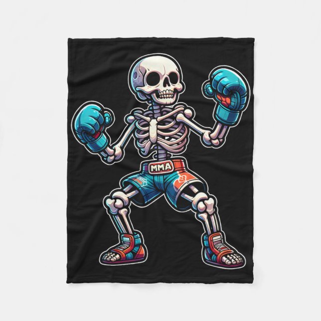 Manta Polar Esqueleto de kickboxing Kickboxer Muay Thai Mma Lu (Anverso)