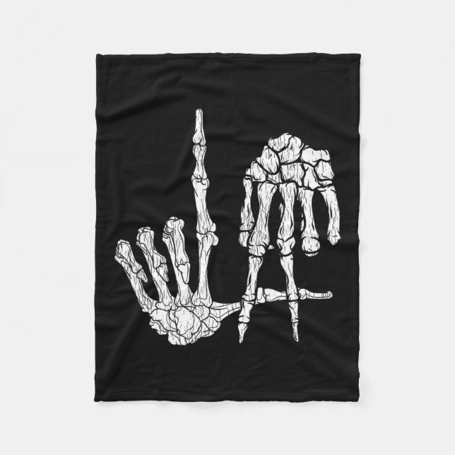 Manta Polar Esqueleto de Retro Las Manos Salón del Rótulo Hand (Anverso)