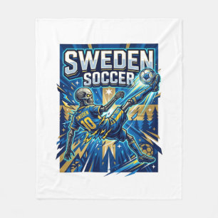 Manta Polar Esqueleto Fútbol Suecia Delantero Naciones Cartel