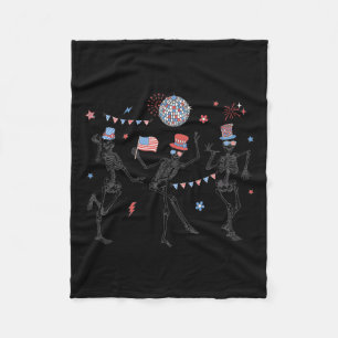 Manta Polar Esqueleto Retro 4 De Julio Bandera Americana Skell