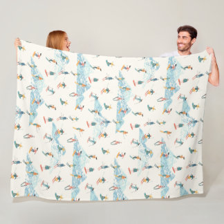 Manta Polar Esquí de invierno Montañas de Nieve Patrón Deporte