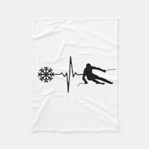 Manta Polar Esquí - Regalo de esquí de ritmo cardíaco