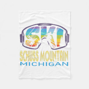 Manta Polar Esquí Schuss Montaña Michigan Vacaciones de Esquí