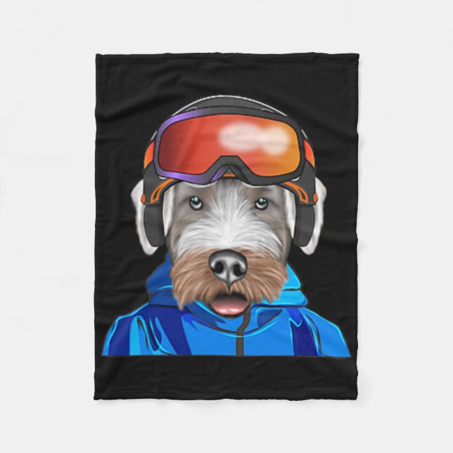 Manta Polar Esquiador Sealyham Terrier Snowboarding Pocket (Anverso)
