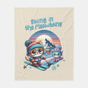 Manta Polar Esquiando gatos en las Meowtains