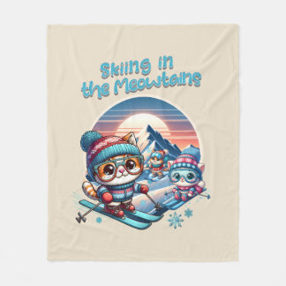 Manta Polar Esquiando gatos en las Meowtains