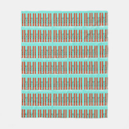 Manta Polar Esquíes rojos sobre fondo azul