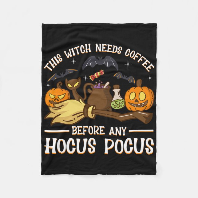 Manta Polar Esta bruja necesita café antes de cualquier foco d (Anverso)