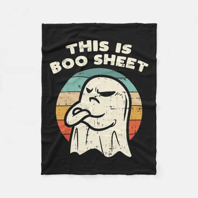 Manta Polar Esta es la hoja de boo Ghost Retro Halloween disfr (Anverso)
