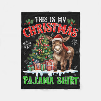 Manta Polar Esta es mi camisa de pijama de Navidad Santa Burro