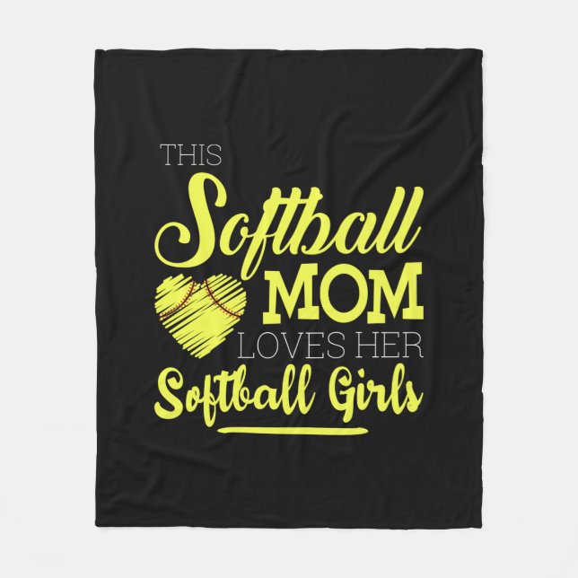Manta Polar Esta madre de softball ama a sus Chicas de Softbal (Anverso)