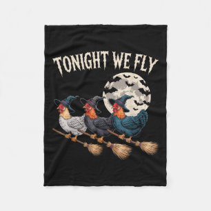 Manta Polar Esta Noche Volamos A Witchry Rooster Halloween Fun