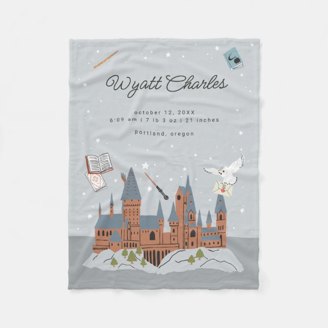 Manta Polar Estadísticas de nacimiento del bebé Harry Potter e (Anverso)