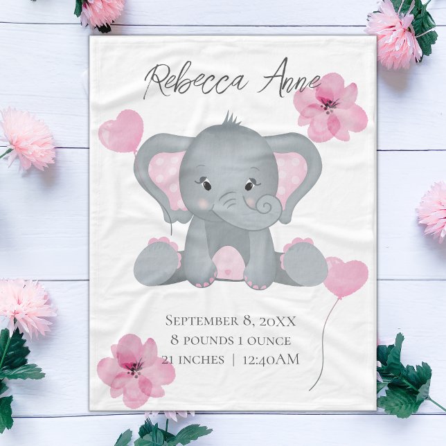 Manta Polar Estadísticas de nacimiento personalizadas bebé ele (Subido por el creador)