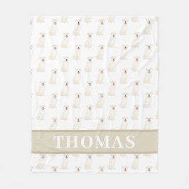 Manta Polar Estafa personalizada de Pitbull (blanco)