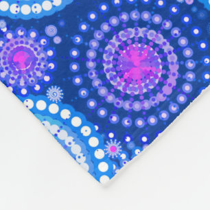 Manta Polar Estallidos y ruedas de pinza, azul cobalto y blanc
