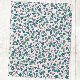 Manta Polar Estampa Botánica de Flor de Anémona Violeta de Mad