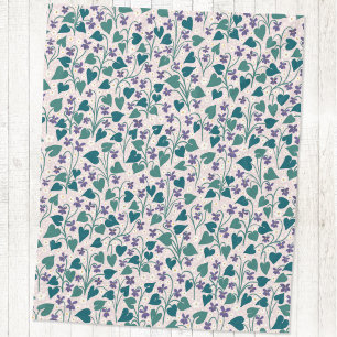 Manta Polar Estampa Botánica de Flor de Anémona Violeta de Mad