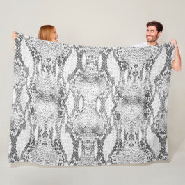 Manta Polar Estampa de piel de serpiente blanca