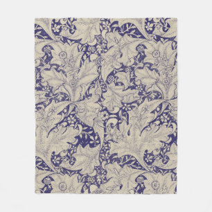 Manta Polar Estampado de Alhelí de William Morris Azul Antiguo