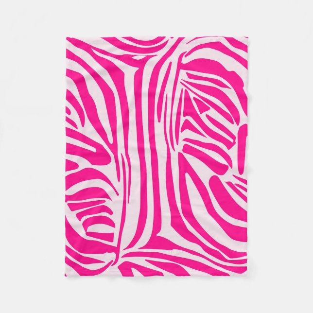 Manta Polar Estampado de cebra rosa (Anverso)
