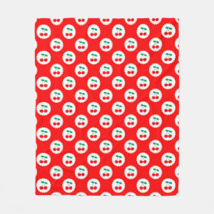Manta Polar Estampado de Cereza – Regalo y Decoración de Fruta
