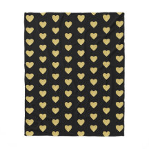 Estampado de corazones dorados sobre negro