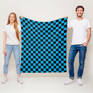 Manta Polar Estampado de cuadros azules y negros
