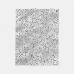 Manta Polar Estampado de Cuero de Guepardo Leopardo Plateado L