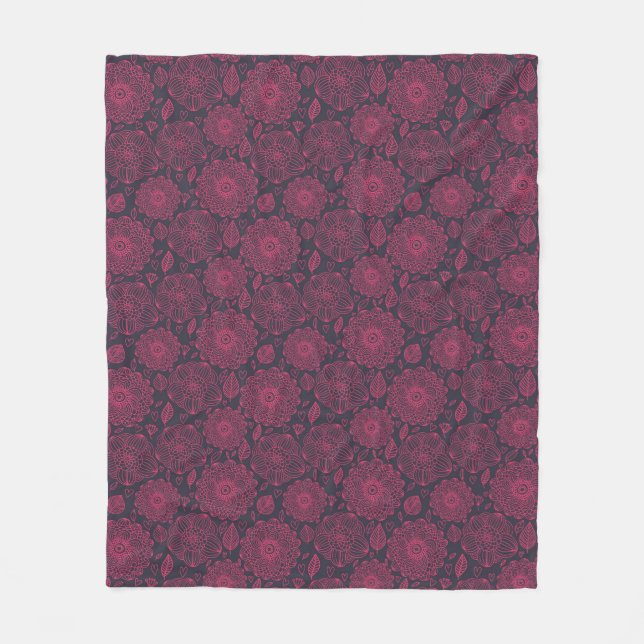 Manta Polar Estampado de flores 5 (Anverso)