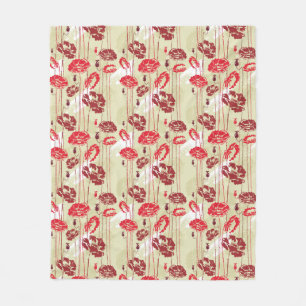 Manta Polar Estampado de flores abstracto 2 de la elegancia