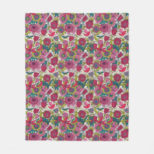 Manta Polar Estampado de flores brillante