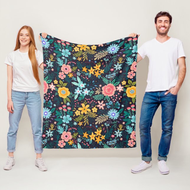 Manta Polar Estampado de flores colorido lindo (In situ)