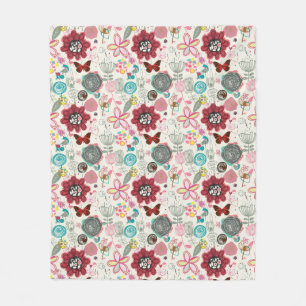 Manta Polar Estampado de flores en el estilo retro 5