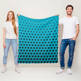 Manta Polar Estampado de huella de pata de perro negro persona
