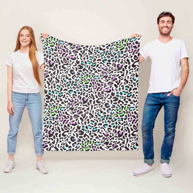 Manta Polar Estampado de leopardo pastel (In situ)