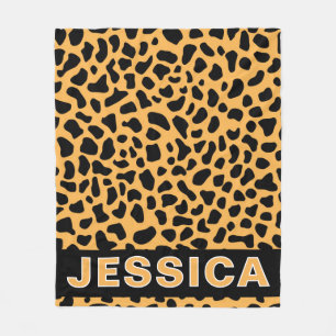 Manta Polar Estampado de leopardo personalizado Nombre persona