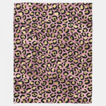 Estampado de leopardo rosa y dorado