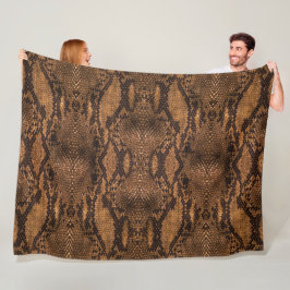 Manta Polar Estampado de piel de serpiente marrón