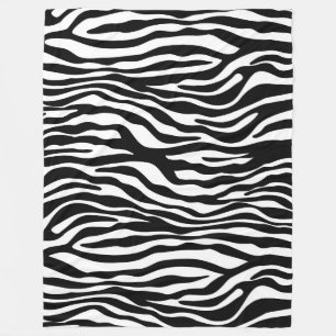 Manta Polar Estampado de rayas cebra blanco y negro + tus idea