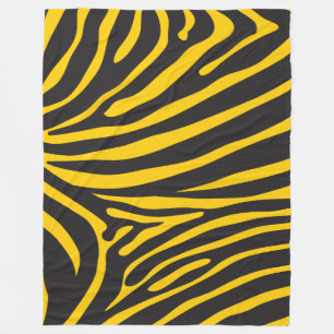 Manta Polar Estampado de zebra negro y amarillo
