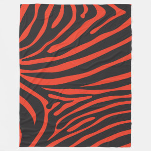 Manta Polar Estampado de zebra negro y rojo