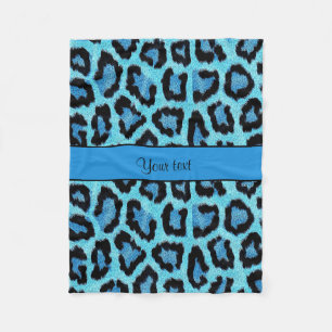 Manta Polar Estampado leopardo azul